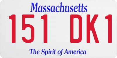 MA license plate 151DK1