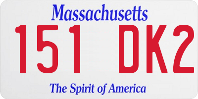 MA license plate 151DK2