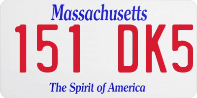 MA license plate 151DK5