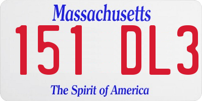MA license plate 151DL3