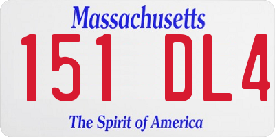 MA license plate 151DL4