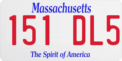 MA license plate 151DL5