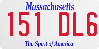 MA license plate 151DL6