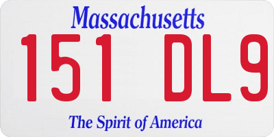 MA license plate 151DL9