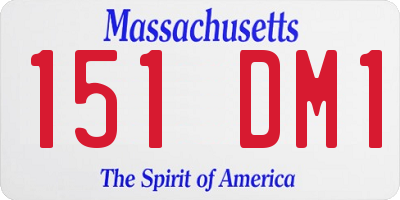 MA license plate 151DM1