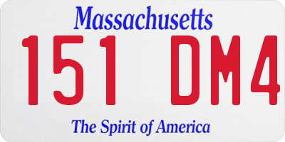 MA license plate 151DM4