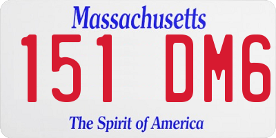 MA license plate 151DM6