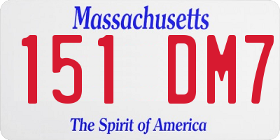 MA license plate 151DM7