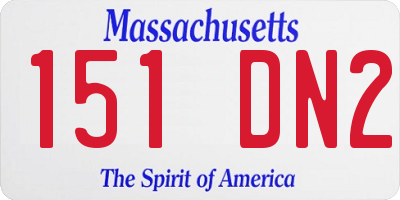 MA license plate 151DN2