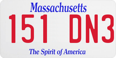 MA license plate 151DN3