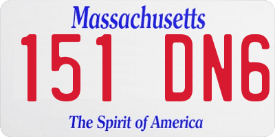 MA license plate 151DN6