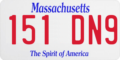 MA license plate 151DN9
