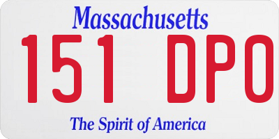 MA license plate 151DP0