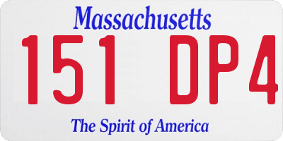 MA license plate 151DP4