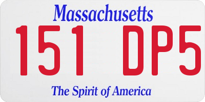 MA license plate 151DP5