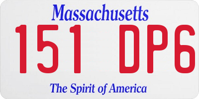 MA license plate 151DP6