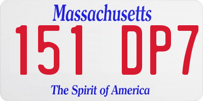MA license plate 151DP7