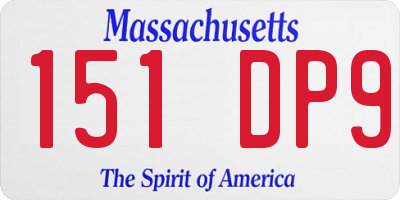 MA license plate 151DP9