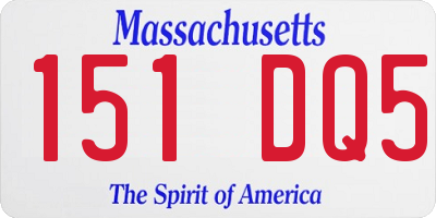 MA license plate 151DQ5