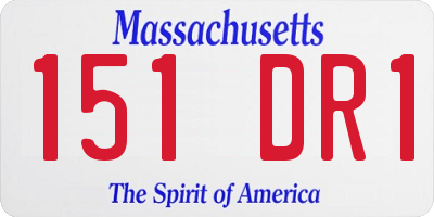 MA license plate 151DR1