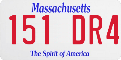 MA license plate 151DR4