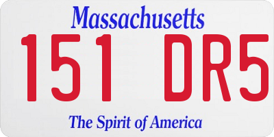 MA license plate 151DR5