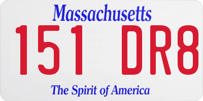MA license plate 151DR8