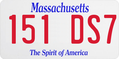 MA license plate 151DS7