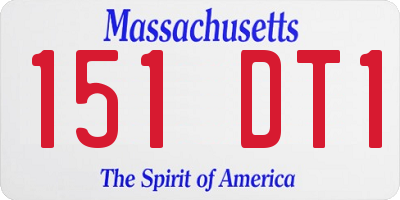 MA license plate 151DT1