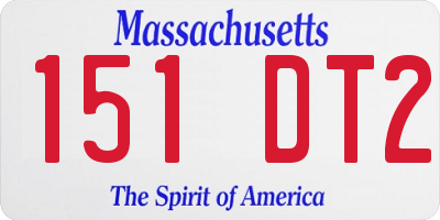 MA license plate 151DT2