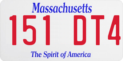 MA license plate 151DT4