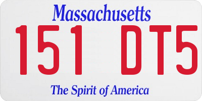 MA license plate 151DT5