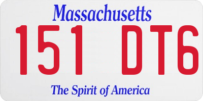 MA license plate 151DT6
