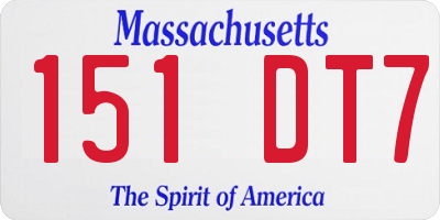 MA license plate 151DT7