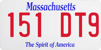 MA license plate 151DT9