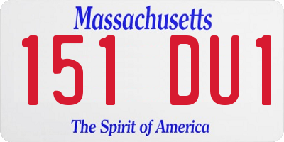 MA license plate 151DU1