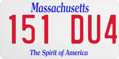 MA license plate 151DU4
