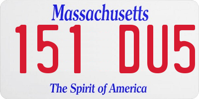 MA license plate 151DU5