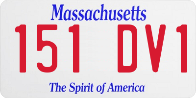 MA license plate 151DV1