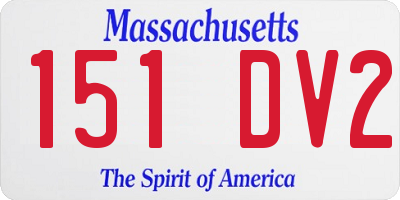 MA license plate 151DV2