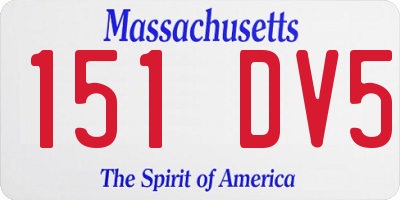MA license plate 151DV5