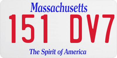 MA license plate 151DV7