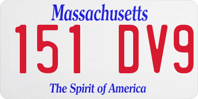 MA license plate 151DV9