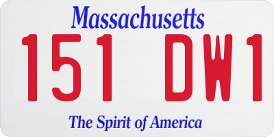 MA license plate 151DW1