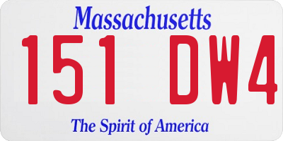 MA license plate 151DW4