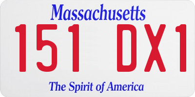 MA license plate 151DX1