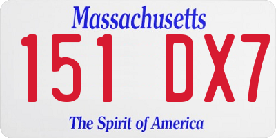 MA license plate 151DX7