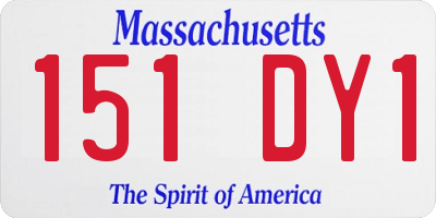 MA license plate 151DY1