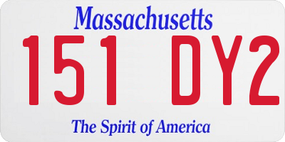 MA license plate 151DY2