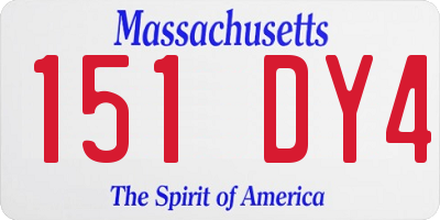 MA license plate 151DY4